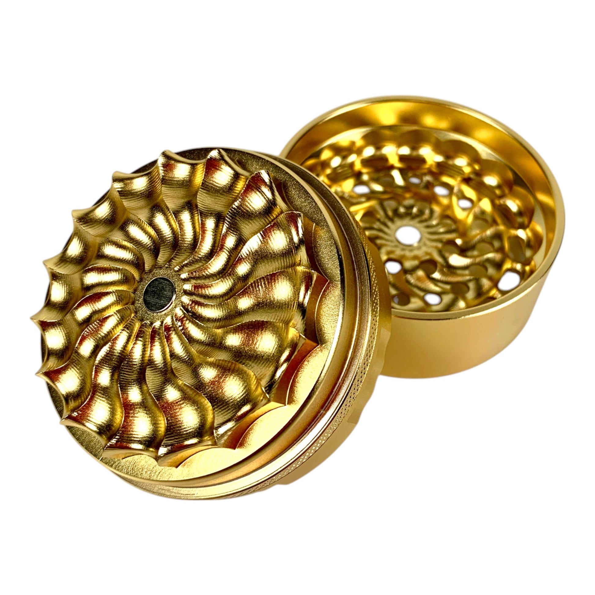 Elite Petal Tooth Grinder 63mm Gold - The Bong Baron