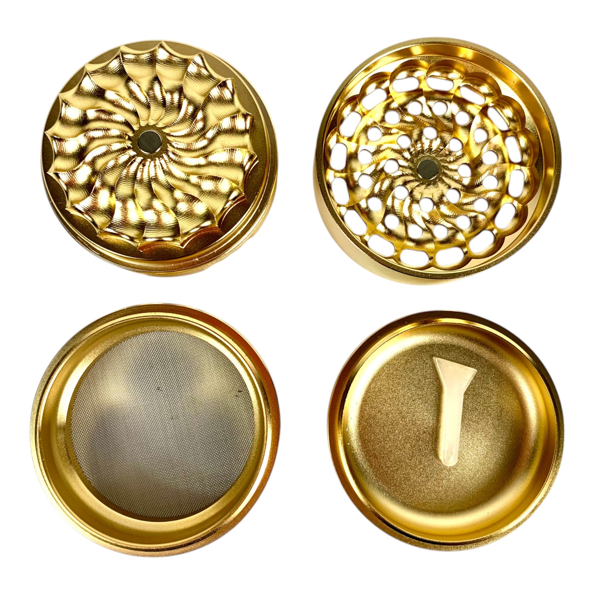 Elite Petal Tooth Grinder 63mm Gold - The Bong Baron