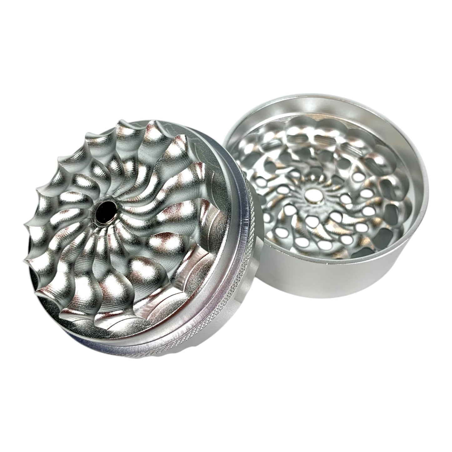 Elite Petal Tooth Grinder 63mm Silver - The Bong Baron