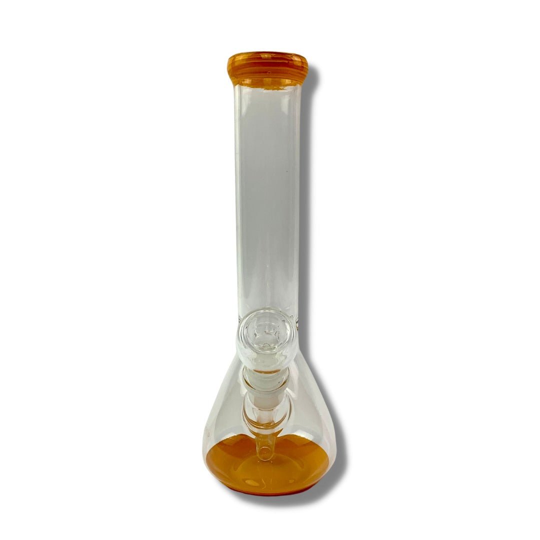 Fiesta Glass Beaker Bong Orange Accents 26cm - The Bong Baron