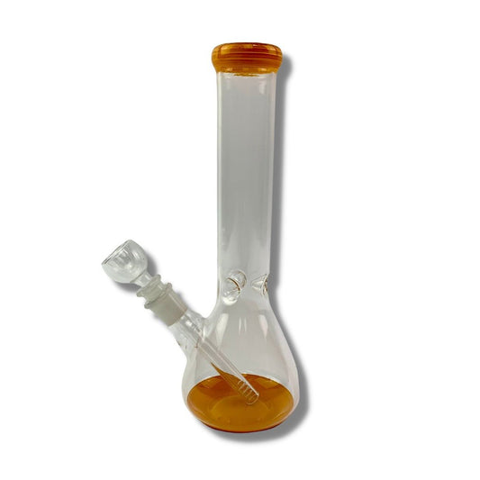 Fiesta Glass Beaker Bong Orange Accents 26cm - The Bong Baron