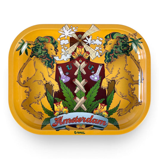 G Rollz - Canna Lion Rolling Tray 18 x 14cm - The Bong Baron