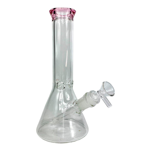 Glass Beaker Bong 20cm – Pink Accent - The Bong Baron