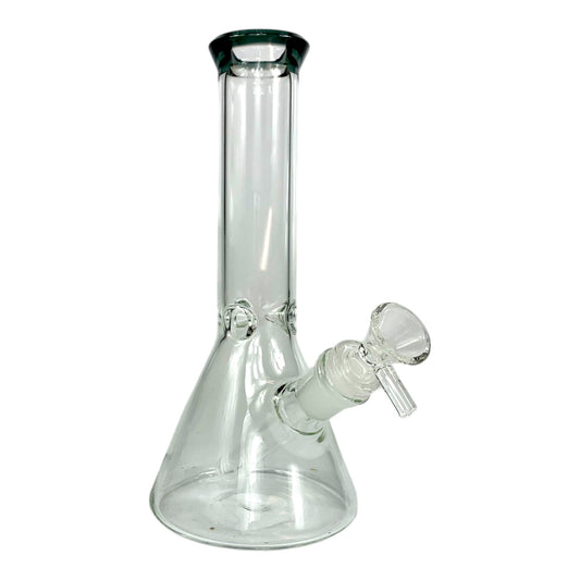 Glass Beaker Bong 20cm – Teal Accent - The Bong Baron