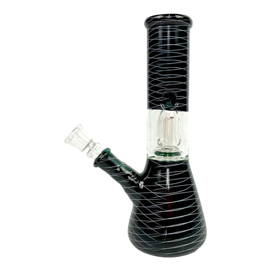 Glass Bong Dome Percolator 20cm Black - The Bong Baron