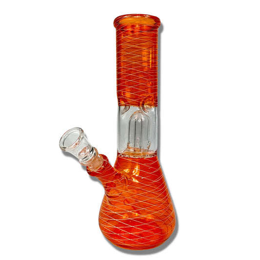 Glass Bong Dome Percolator 20cm Orange - The Bong Baron