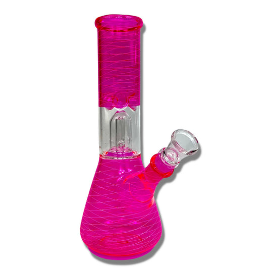Glass Bong Dome Percolator 20cm Pink - The Bong Baron