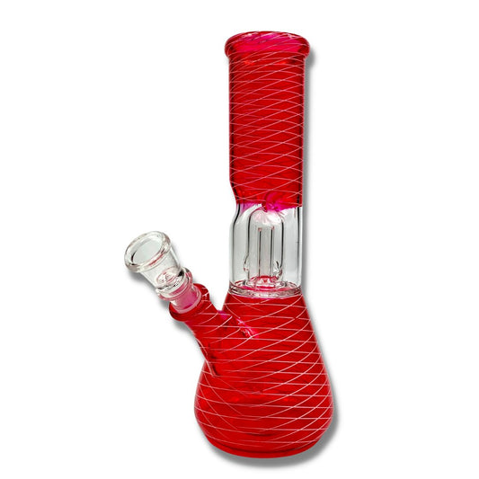 Glass Bong Dome Percolator 20cm Red - The Bong Baron