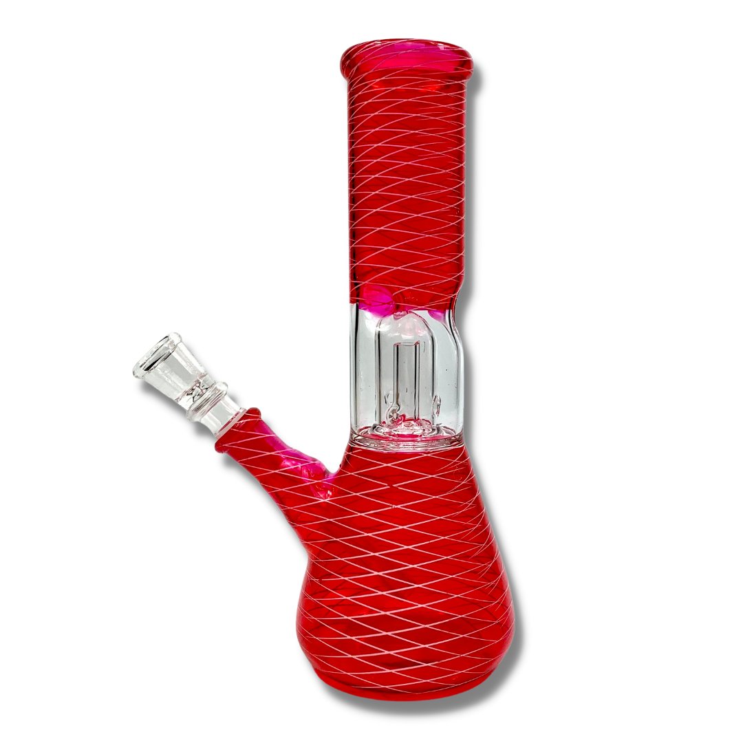 Glass Bong Dome Percolator 20cm Red - The Bong Baron