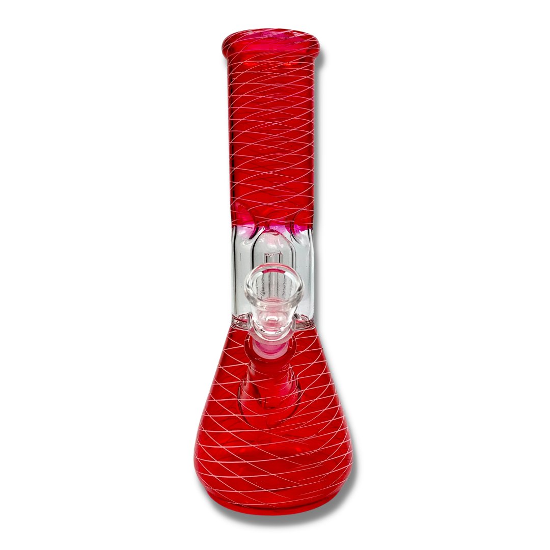 Glass Bong Dome Percolator 20cm Red - The Bong Baron