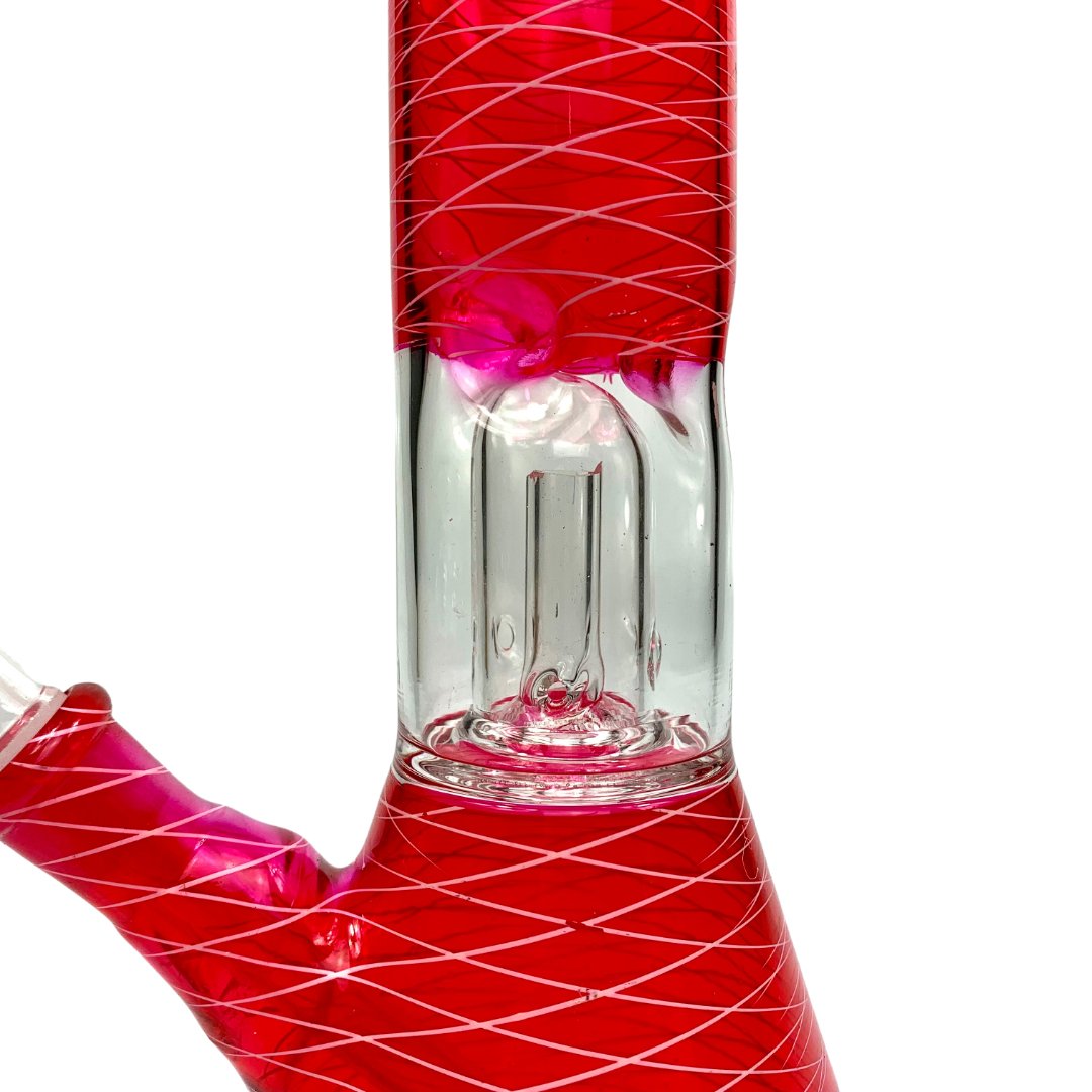 Glass Bong Dome Percolator 20cm Red - The Bong Baron