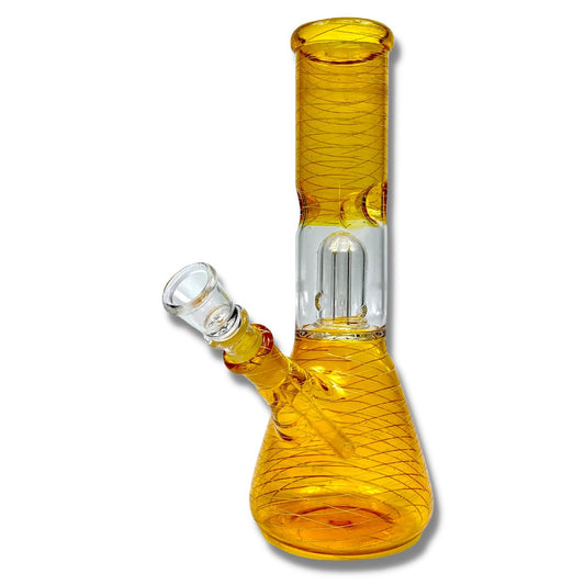 Glass Bong Dome Percolator 20cm Yellow - The Bong Baron