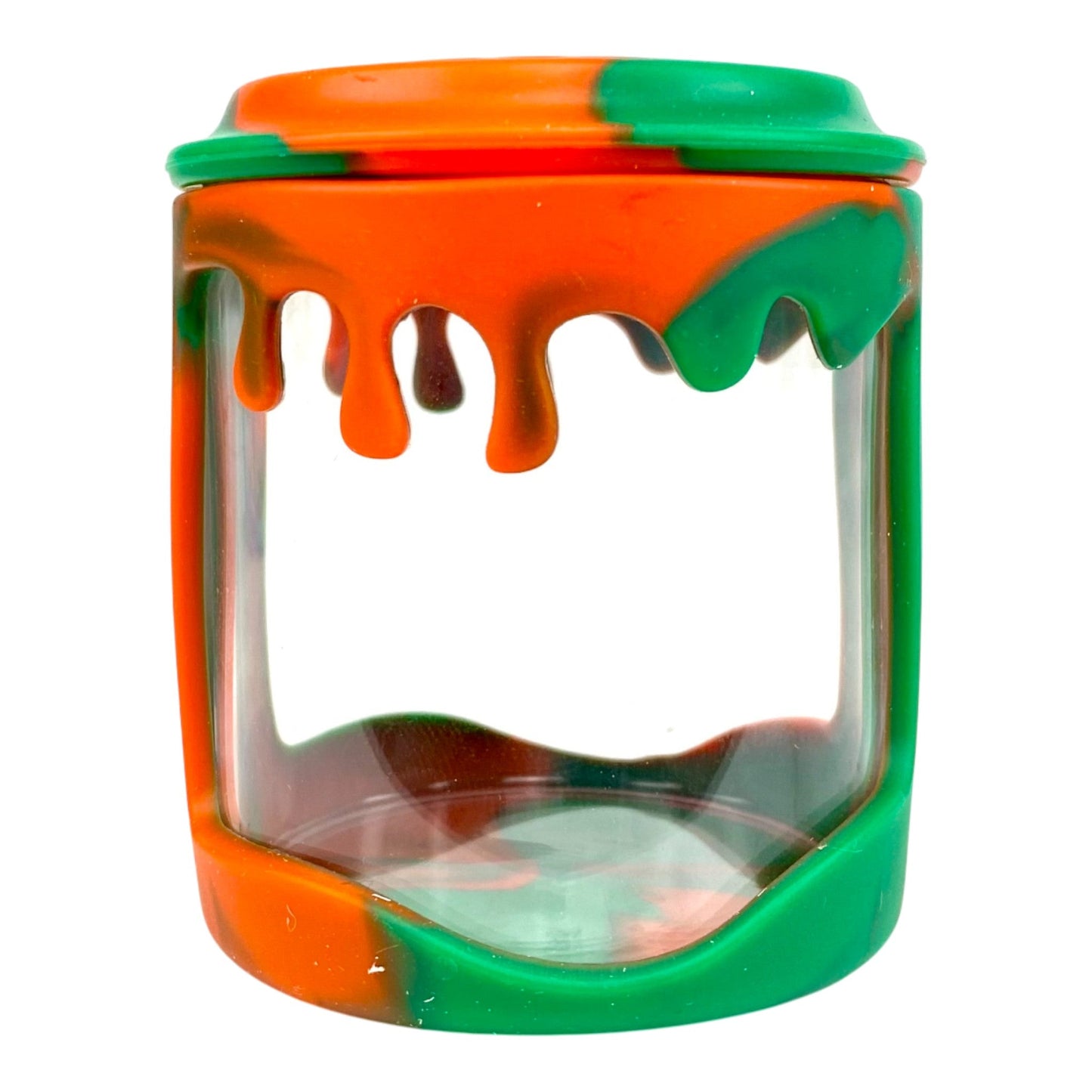 Glass Dab and Bud Jar with Dripping Silicone Wrap 60ml - The Bong Baron