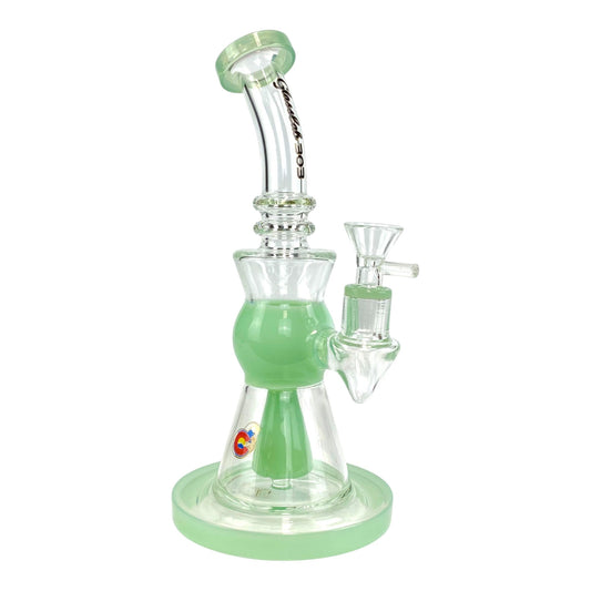 Glass Lab 303 Shower Perc Bong and Dab Rig 24cm Green - The Bong Baron