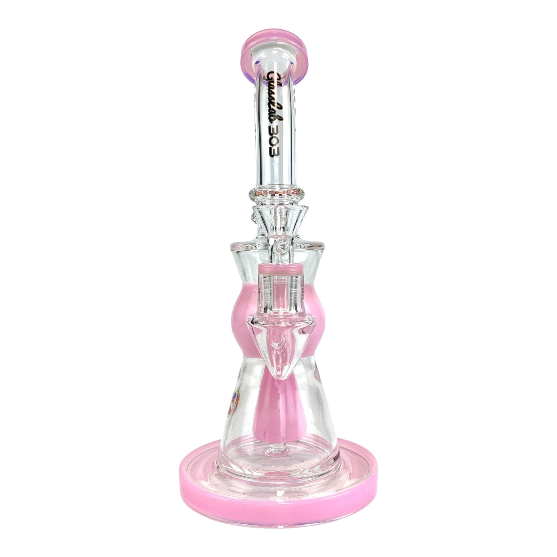 Glass Lab 303 Shower Perc Bong and Dab Rig 24cm Pink - The Bong Baron