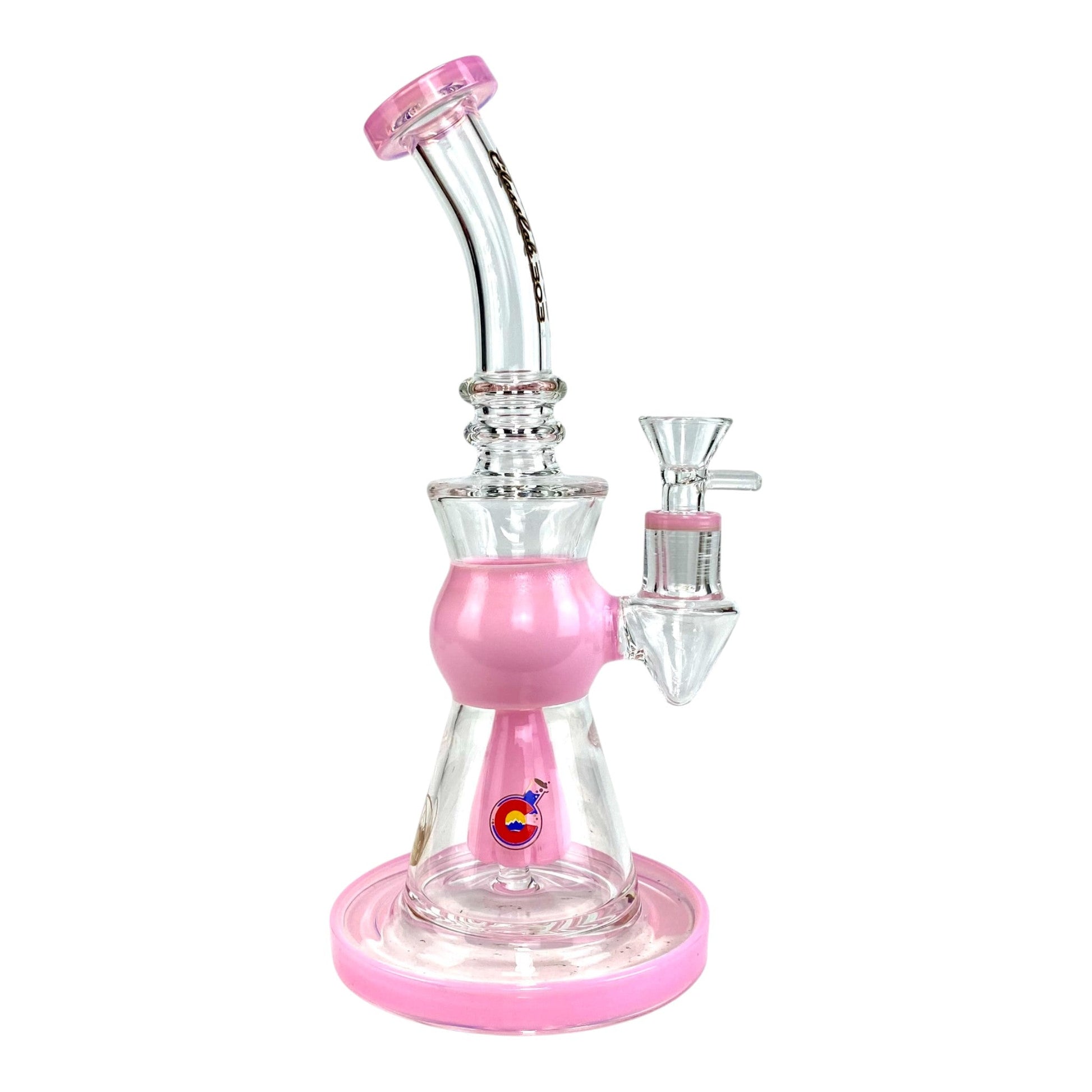 Glass Lab 303 Shower Perc Bong and Dab Rig 24cm Pink - The Bong Baron