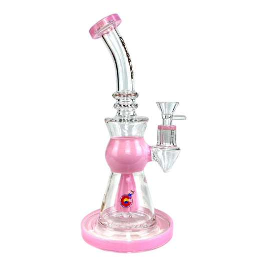 Glass Lab 303 Shower Perc Bong and Dab Rig 24cm Pink - The Bong Baron