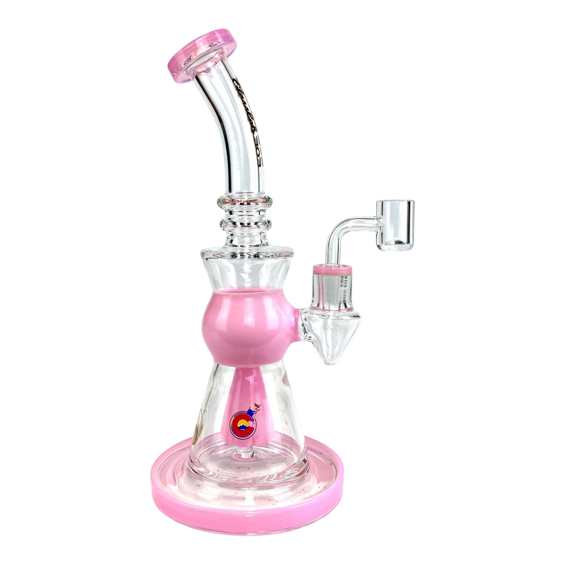 Glass Lab 303 Shower Perc Bong and Dab Rig 24cm Pink - The Bong Baron