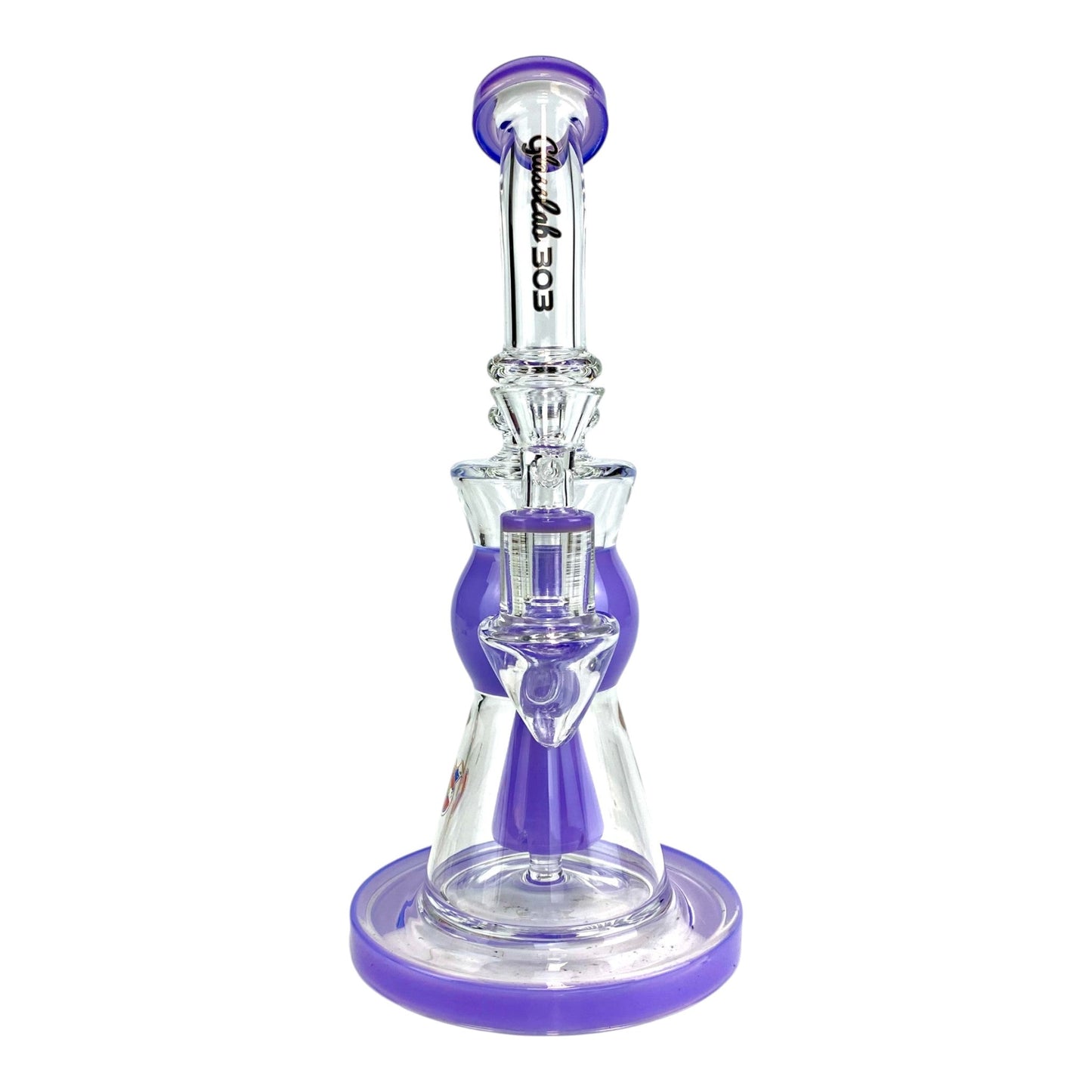 Glass Lab 303 Shower Perc Bong and Dab Rig 24cm Purple - The Bong Baron