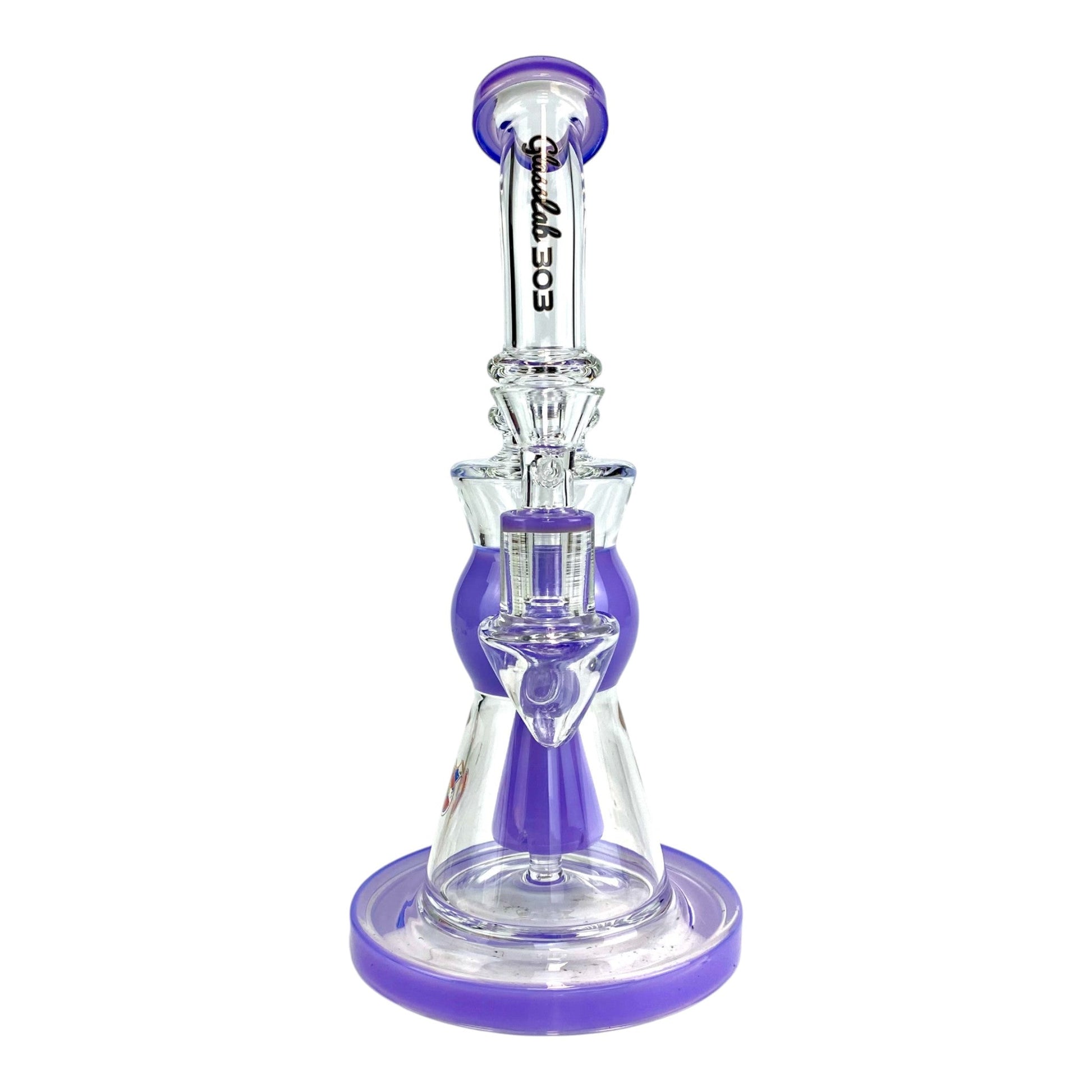 Glass Lab 303 Shower Perc Bong and Dab Rig 24cm Purple - The Bong Baron
