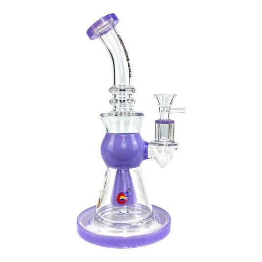 Glass Lab 303 Shower Perc Bong and Dab Rig 24cm Purple - The Bong Baron
