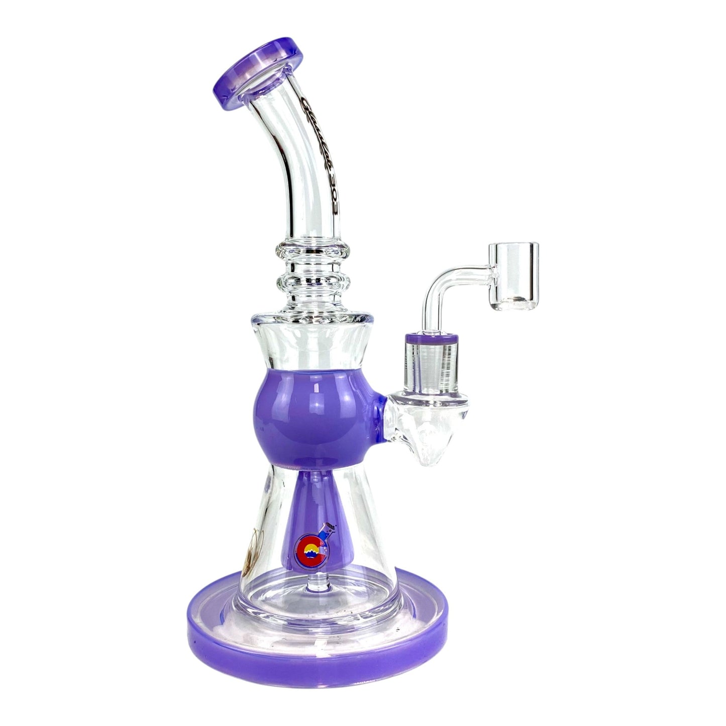 Glass Lab 303 Shower Perc Bong and Dab Rig 24cm Purple - The Bong Baron