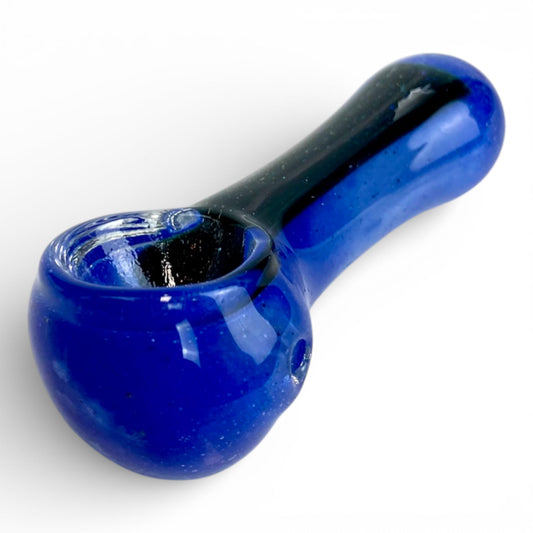 Glitter Strip Glass Hash Pipe 7cm Blue - The Bong Baron