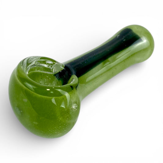Glitter Strip Glass Hash Pipe 7cm Green - The Bong Baron