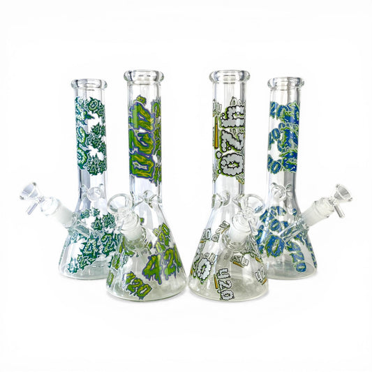 Glow in Dark 420 Beaker Bong 25cm - The Bong Baron
