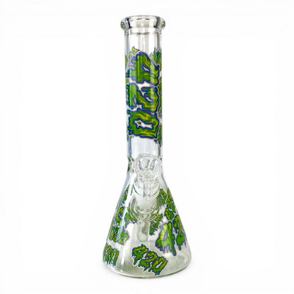 Glow in Dark 420 Beaker Bong 25cm - The Bong Baron