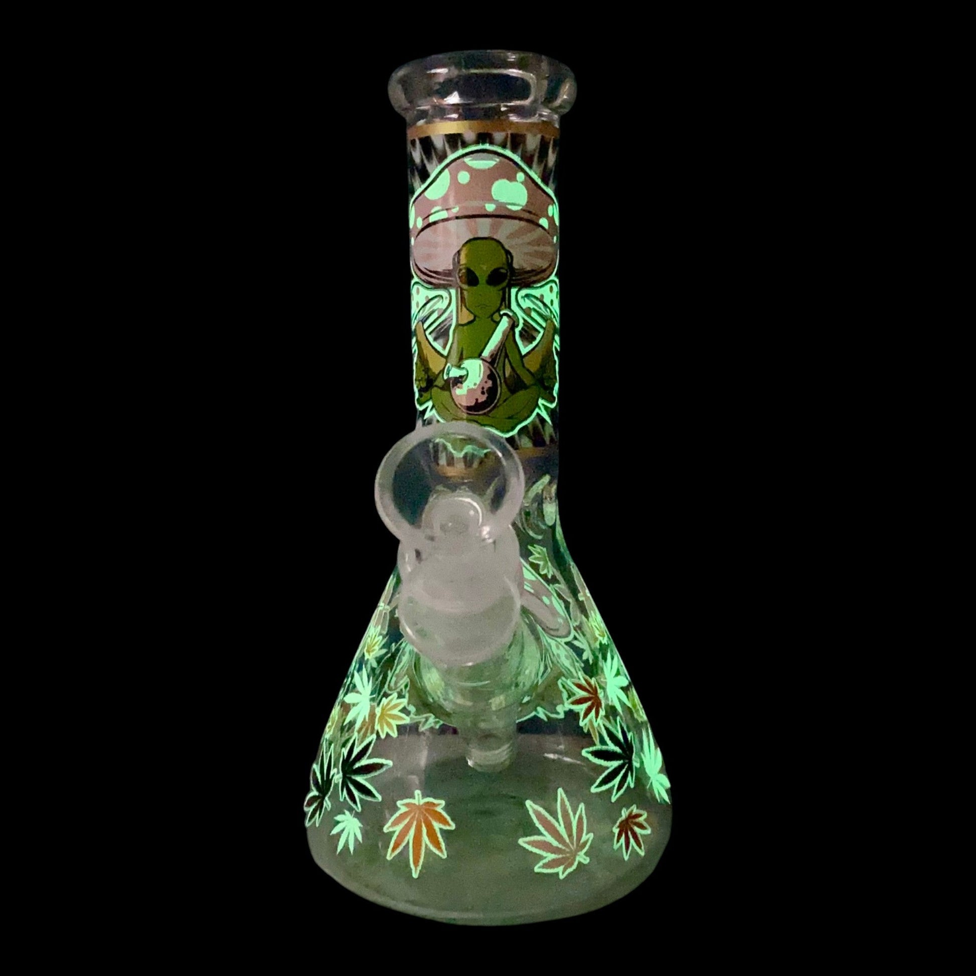 Glow in Dark Alien Beaker Bong 20cm - The Bong Baron