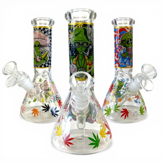 Glow in Dark Alien Beaker Bong 20cm - The Bong Baron