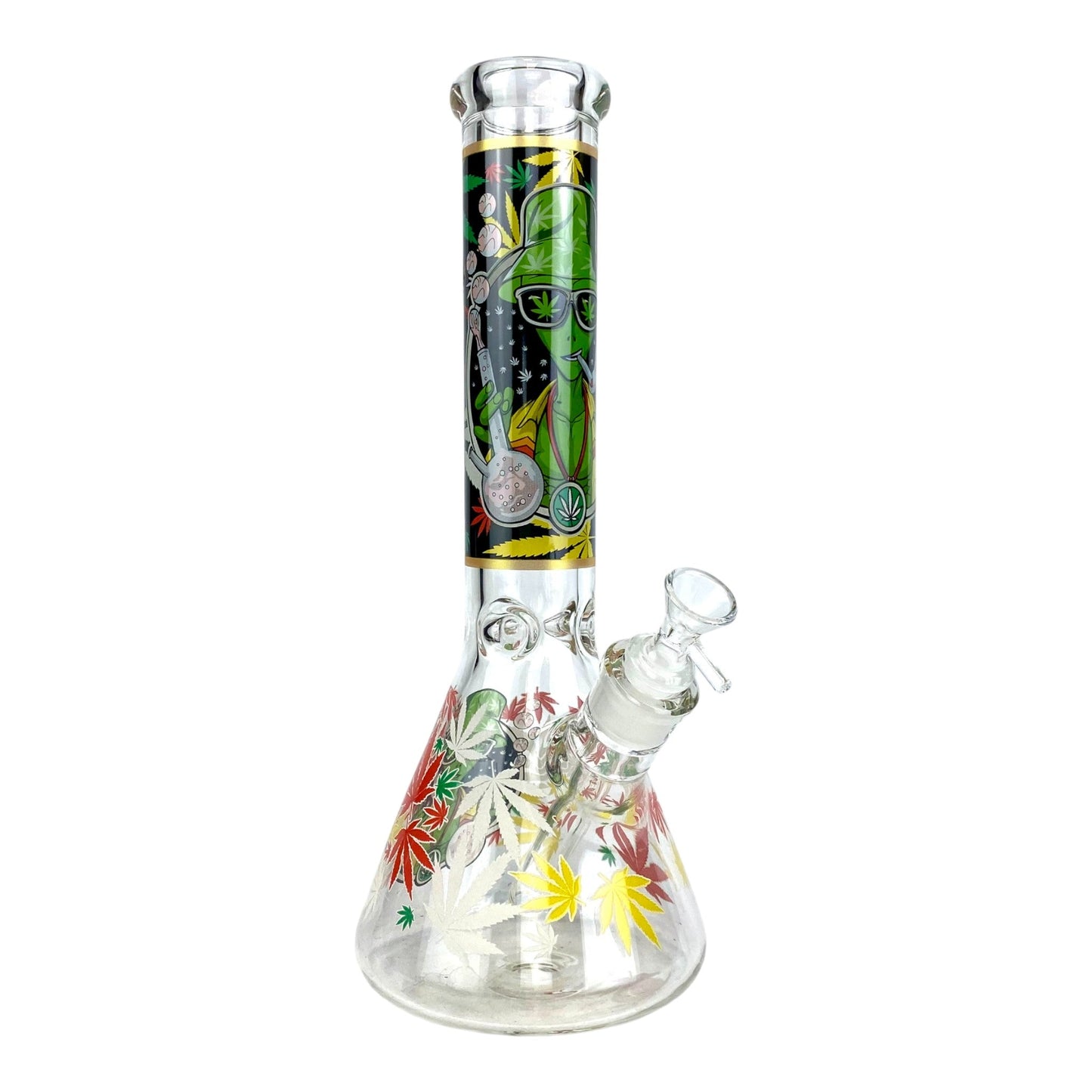 Glow in the Dark 7mm Alien Beaker Bong 35cm - The Bong Baron
