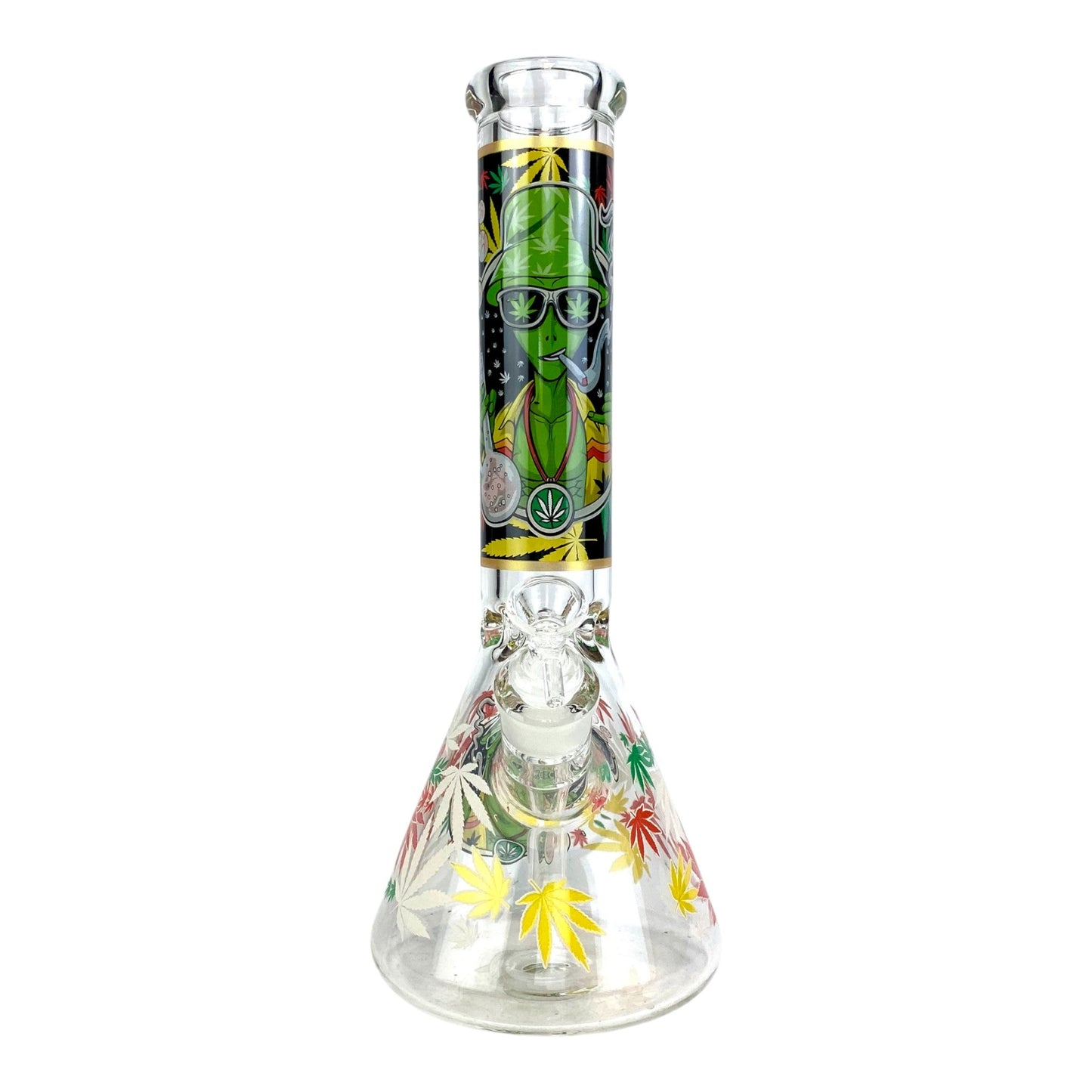 Glow in the Dark 7mm Alien Beaker Bong 35cm - The Bong Baron