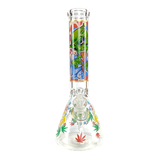 Glow in the Dark Alien Beaker Bong 35cm - The Bong Baron