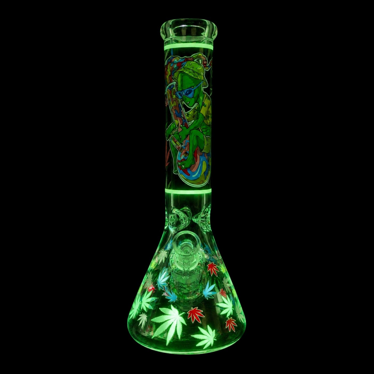 Glow in the Dark Alien Bong Ryder 7mm Beaker 35cm - The Bong Baron