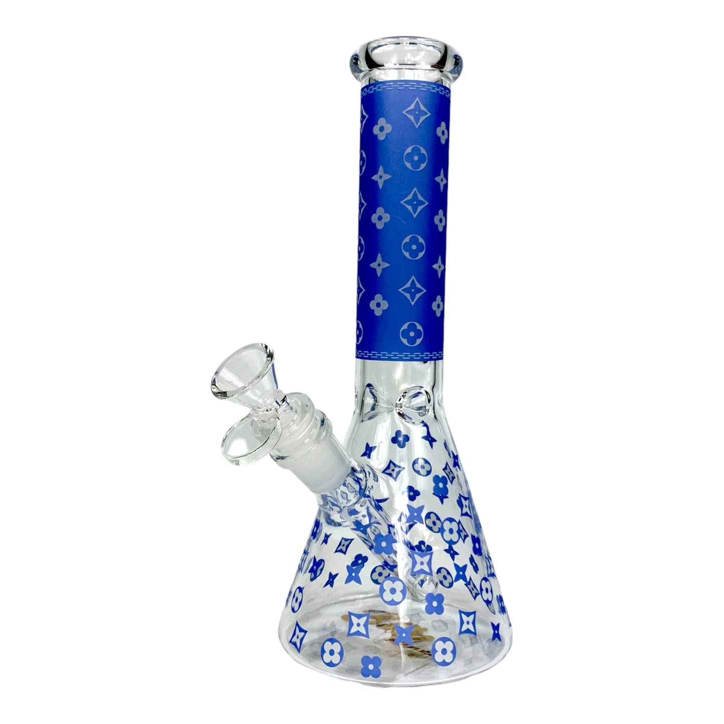 Glow in the Dark Blue Louis Vuitton Beaker Bong 25cm - The Bong Baron