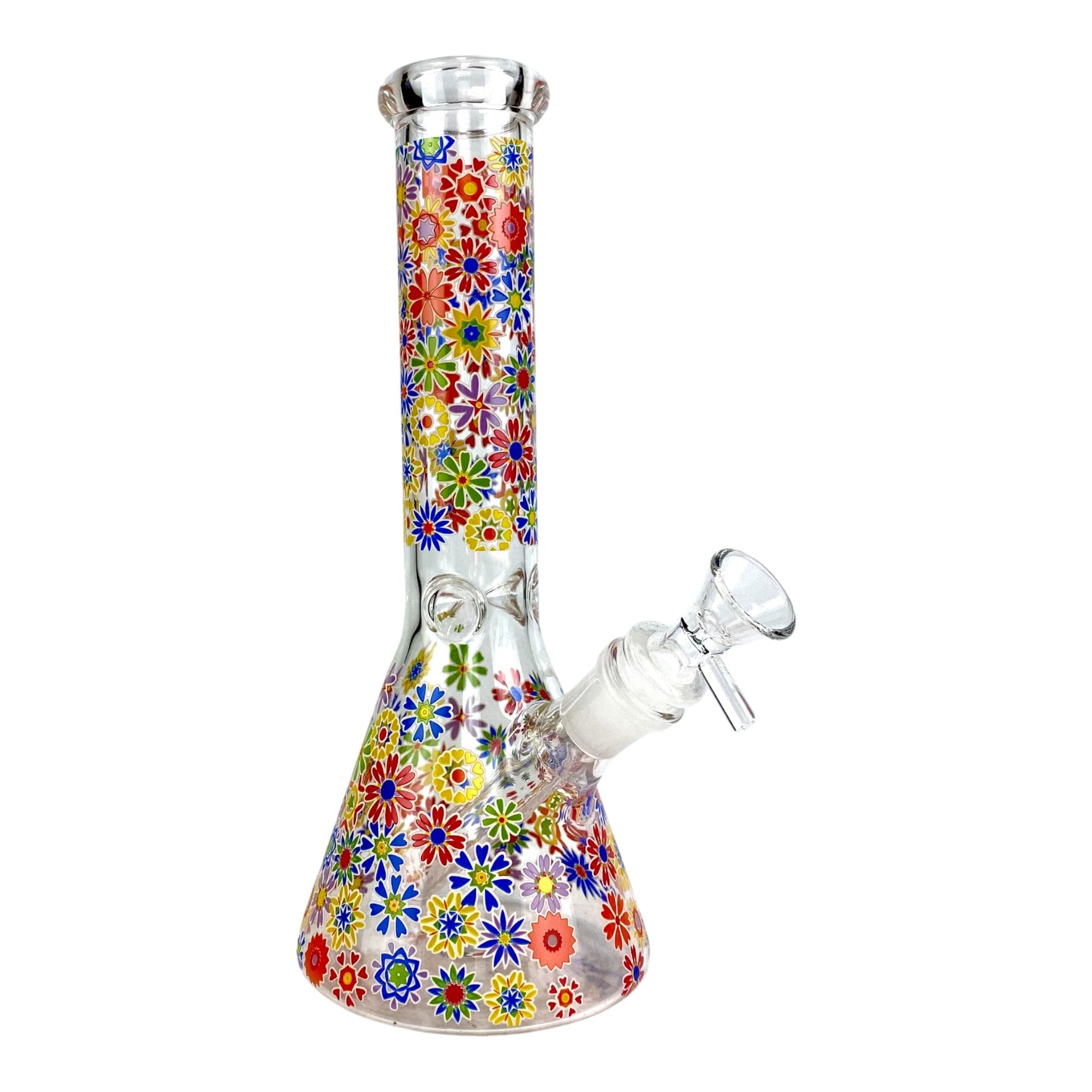 Glow in the Dark Flowers Beaker Bong 25cm - The Bong Baron