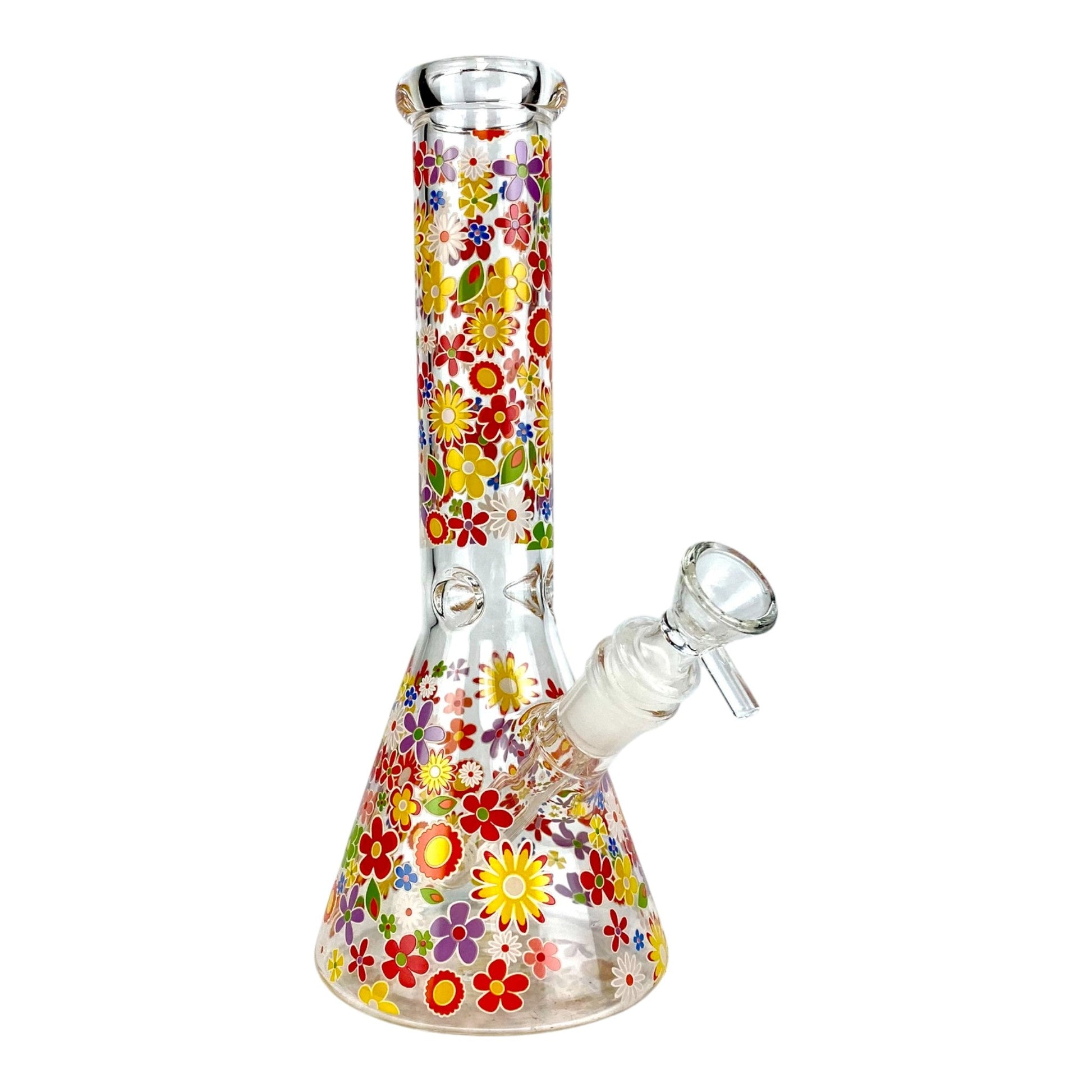 Glow in the Dark Flowers Beaker Bong 25cm - The Bong Baron