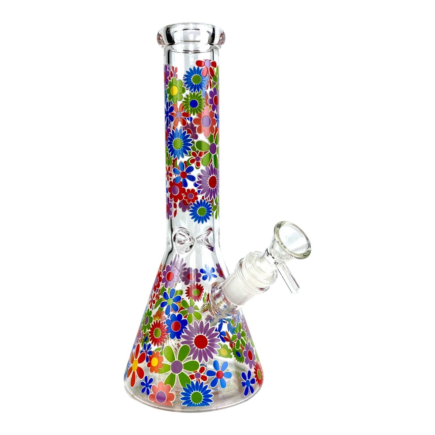 Glow in the Dark Flowers Beaker Bong 25cm - The Bong Baron