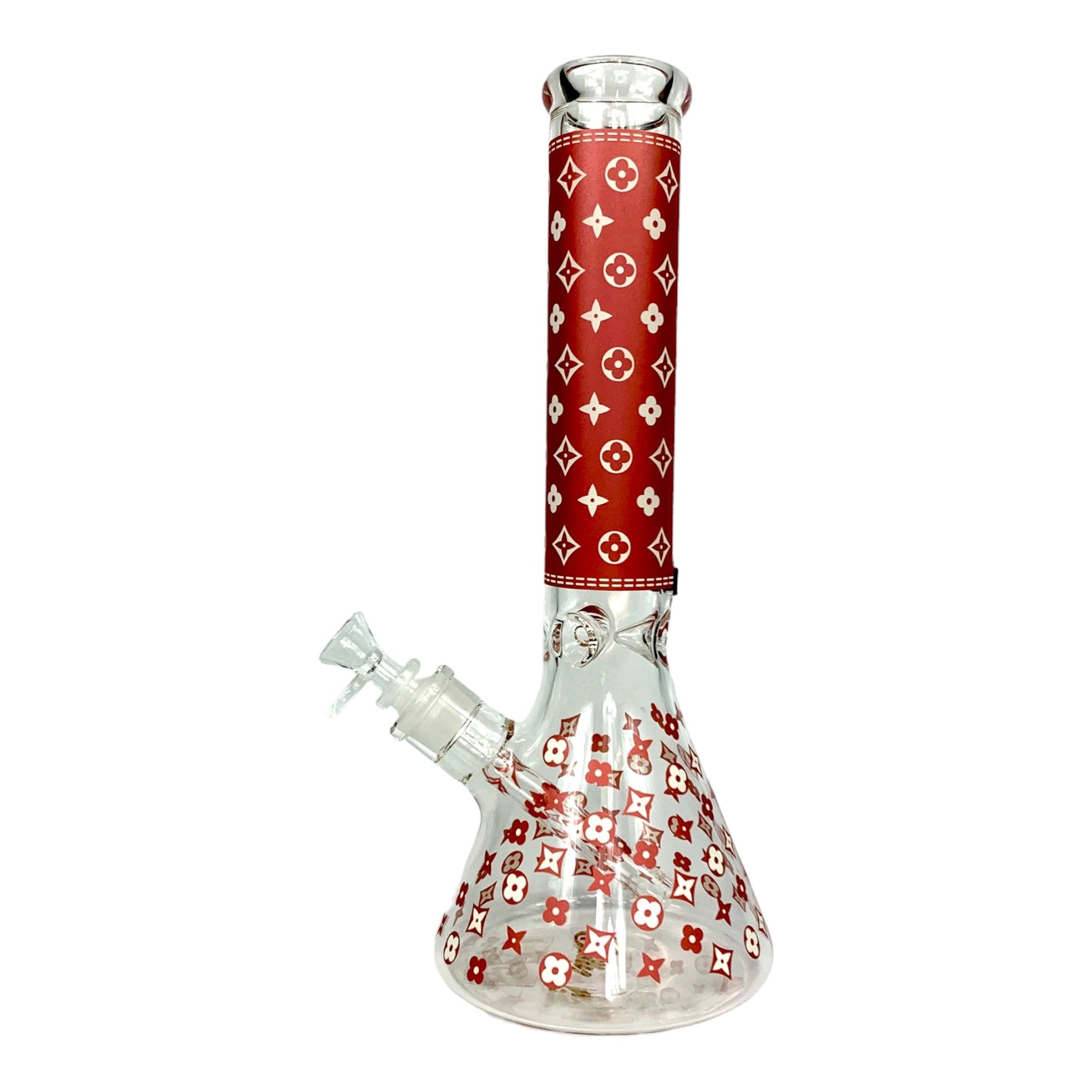 Glow in the Dark Louis Vuitton Beaker Bong 35cm Red - The Bong Baron