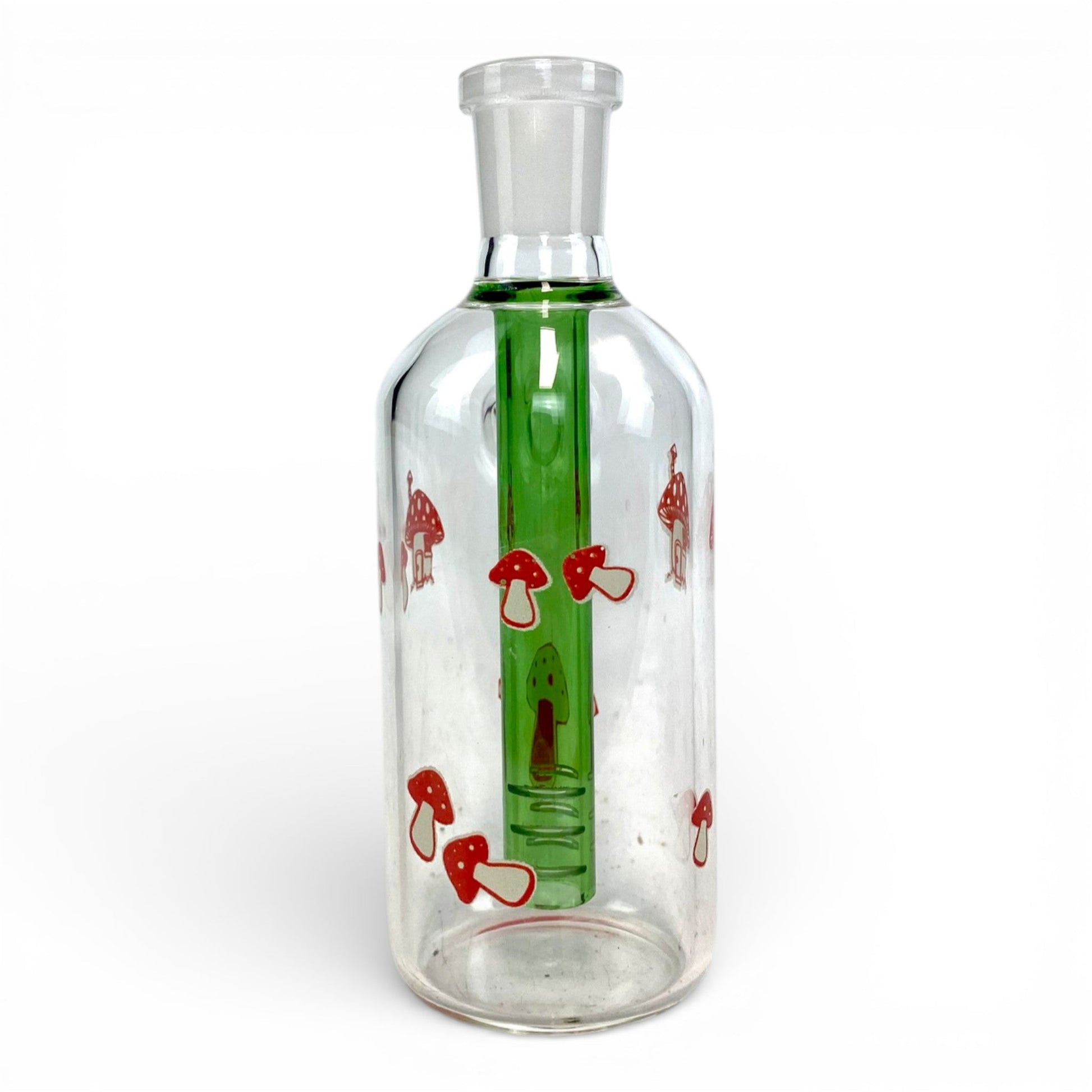 Glow in the Dark Red Mushroom Ash Catcher 14mm 45° - The Bong Baron