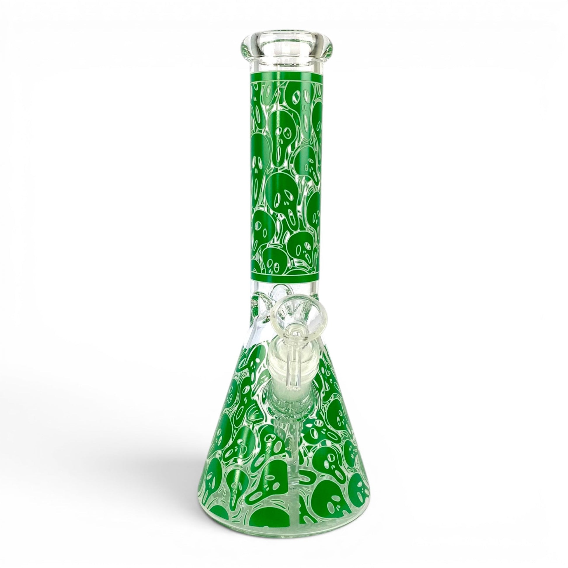 Glow in the Dark Skull Beaker Bong 25cm Green - The Bong Baron