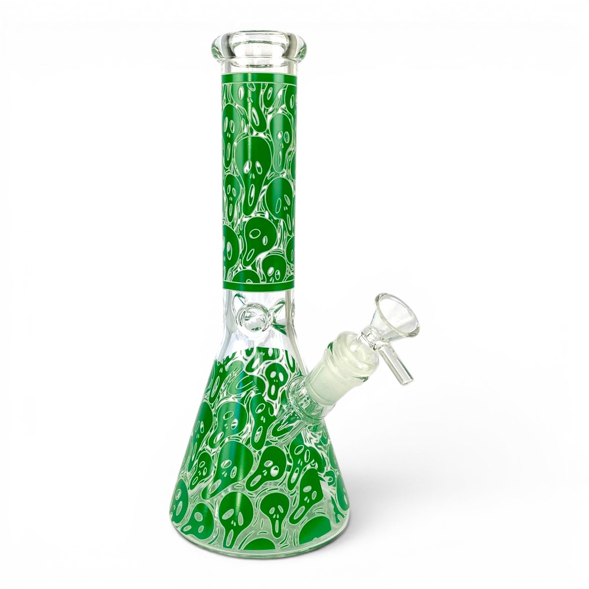 Glow in the Dark Skull Beaker Bong 25cm Green - The Bong Baron