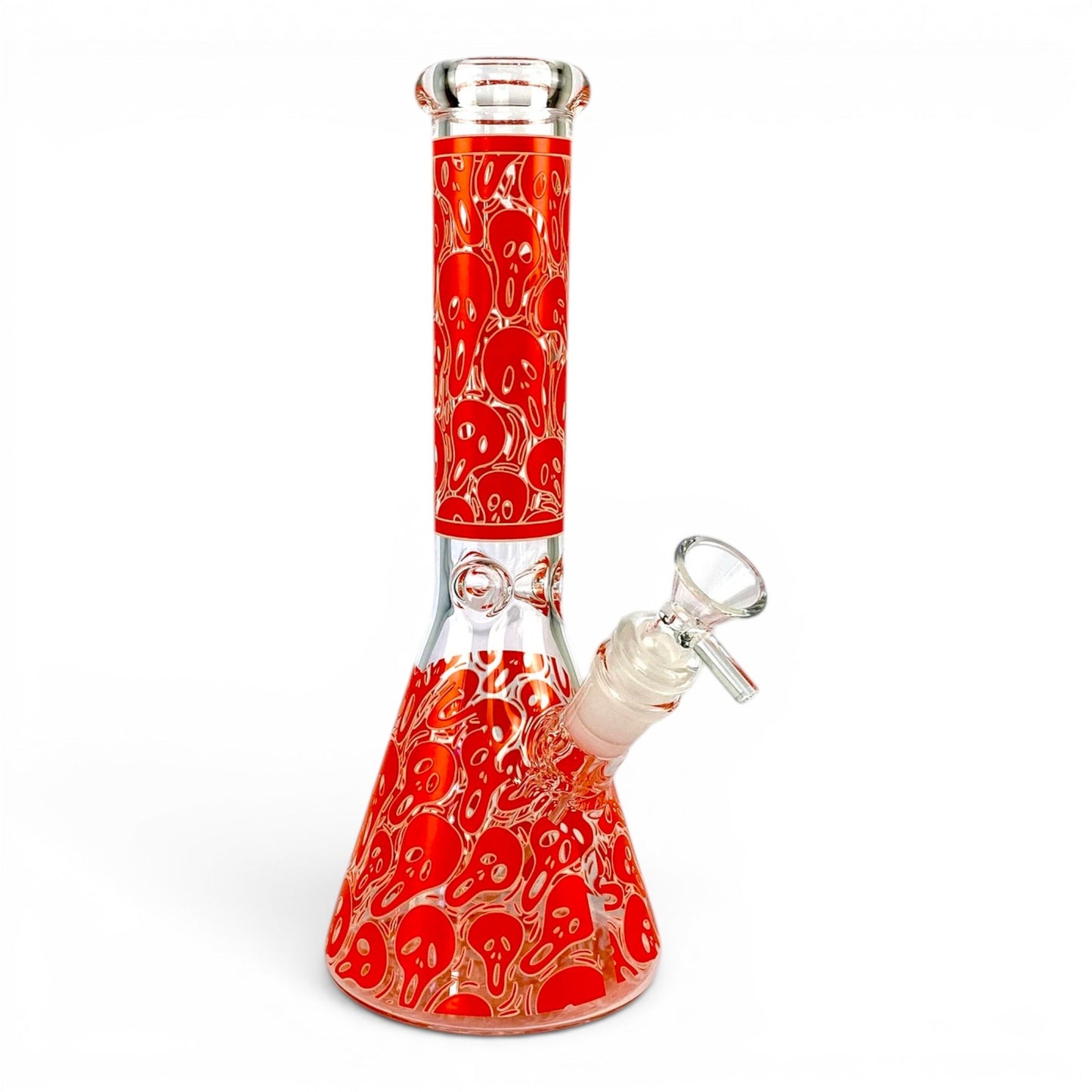 Glow in the Dark Skull Beaker Bong 25cm Orange - The Bong Baron