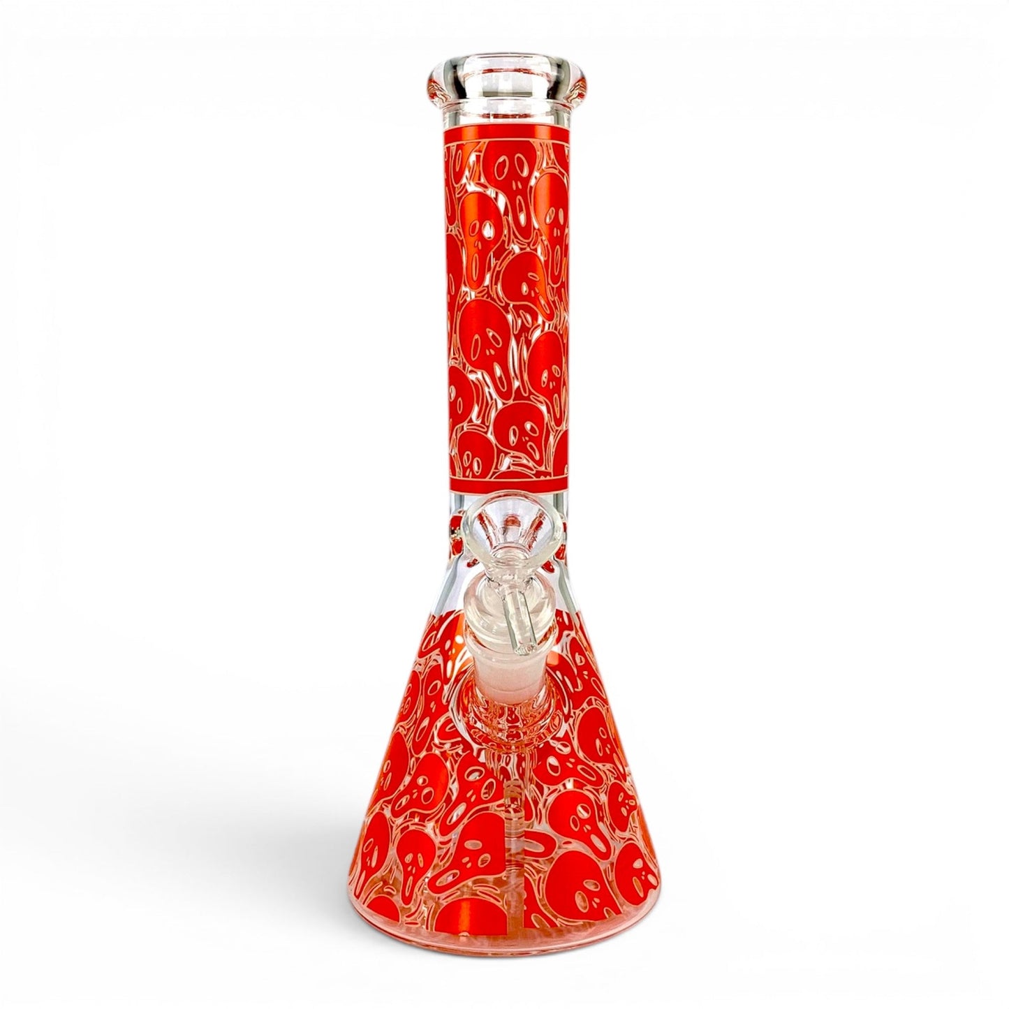 Glow in the Dark Skull Beaker Bong 25cm Orange - The Bong Baron
