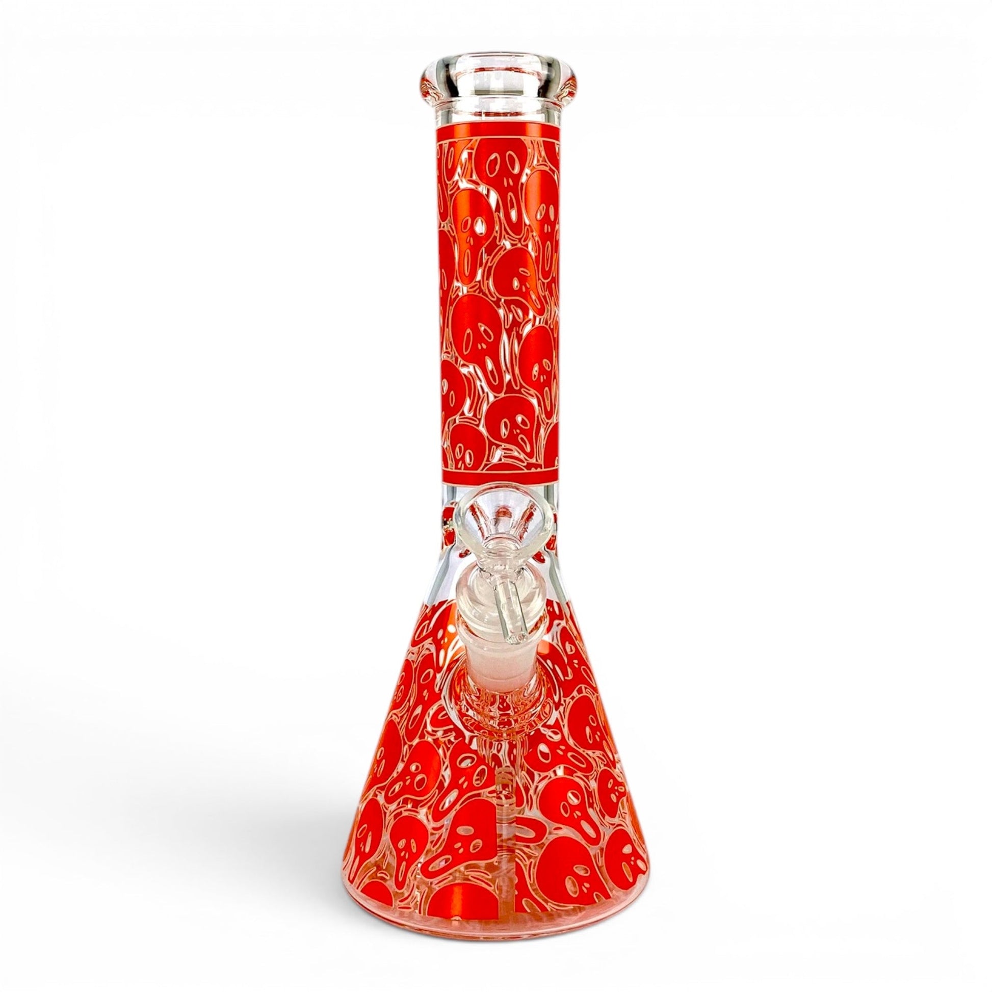 Glow in the Dark Skull Beaker Bong 25cm Orange - The Bong Baron