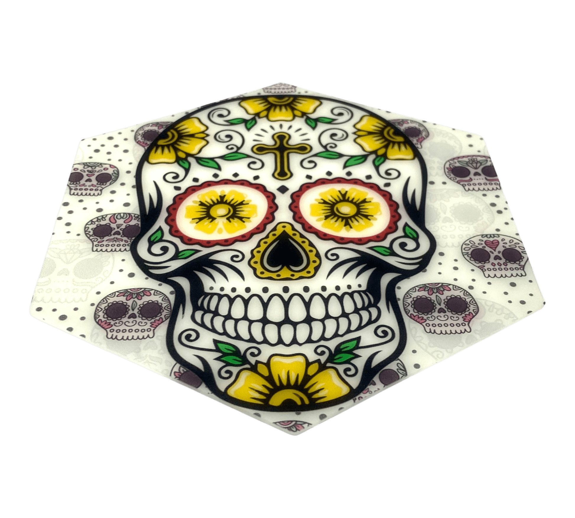 Glow in the Dark Skull Bong and Dab Mat 14cm - The Bong Baron