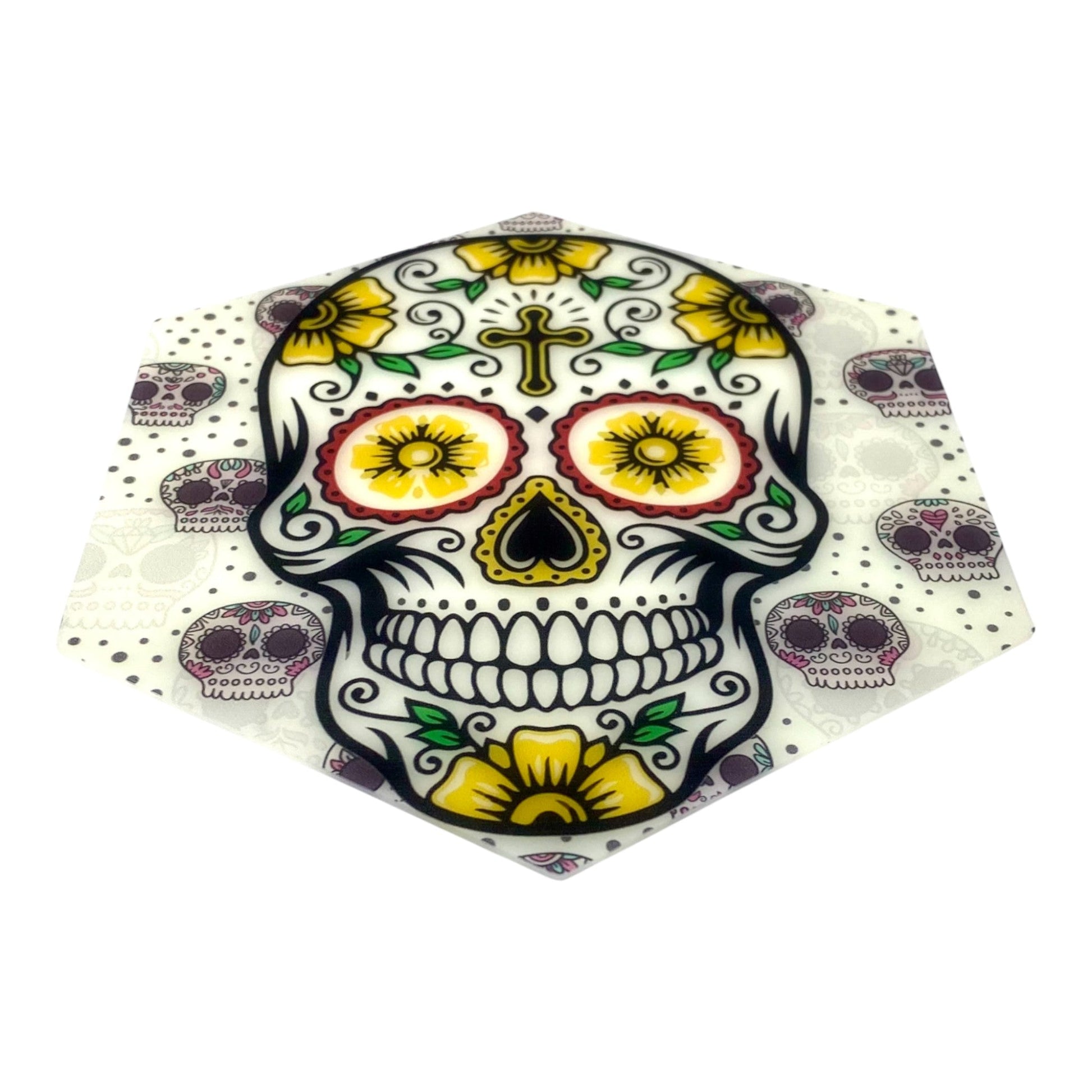 Glow in the Dark Skull Bong and Dab Mat 14cm - The Bong Baron