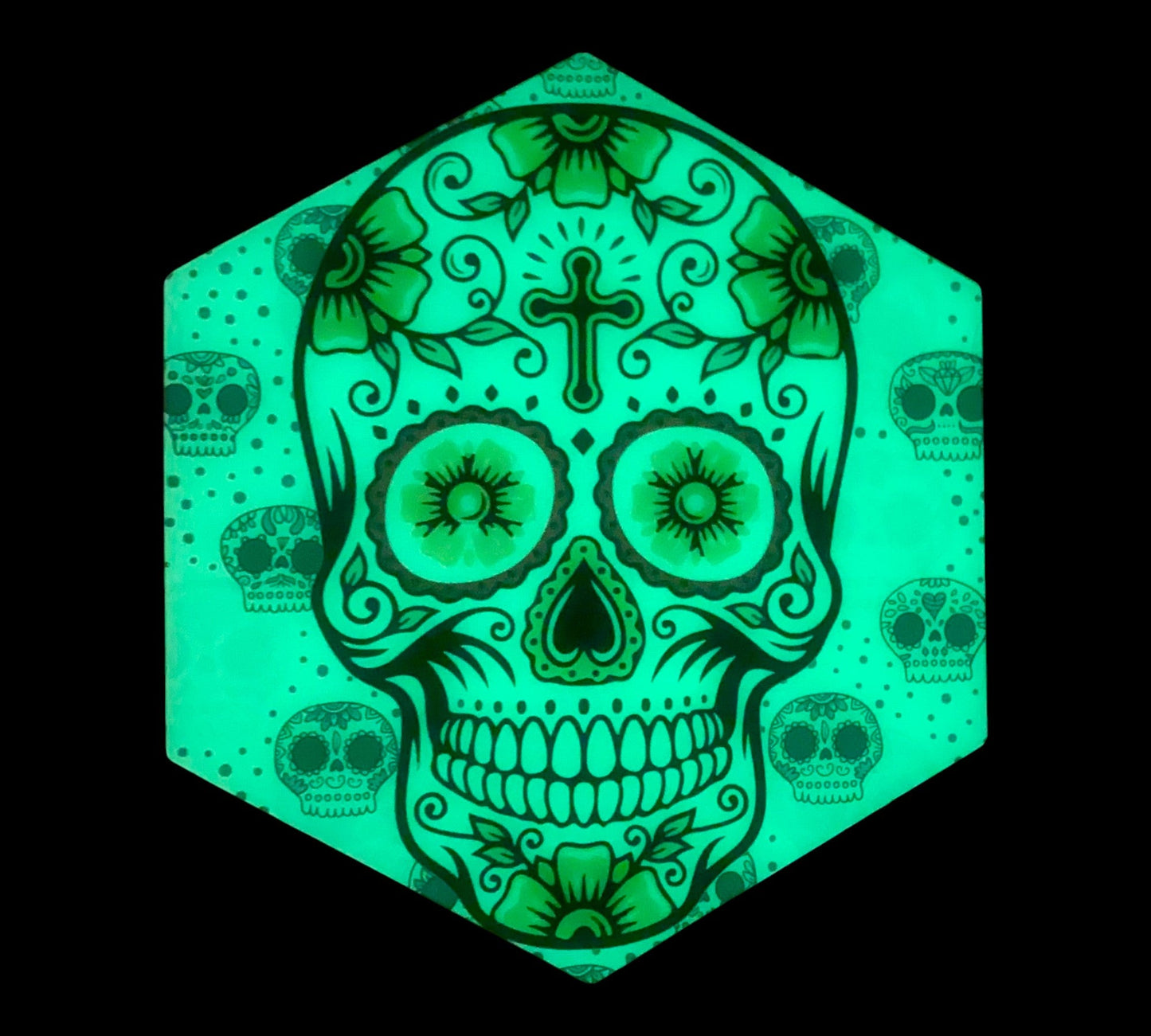 Glow in the Dark Skull Bong and Dab Mat 14cm - The Bong Baron